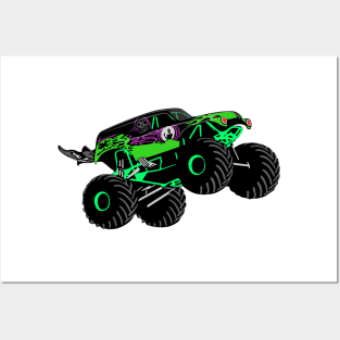 Monster Truck Jump Illustration Posters and Art